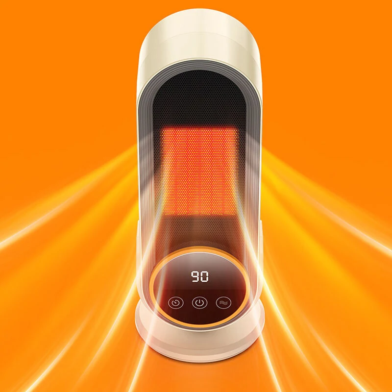 (image for) 1200W Remote Control Electric Heater Portable with LED Disaplay Desktop Fan Heater Ceramic Heating Warm Air Blower Home Office Warmer Machine for Winter